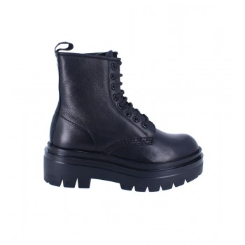 8-hole high boot in real leather with rock platform sole